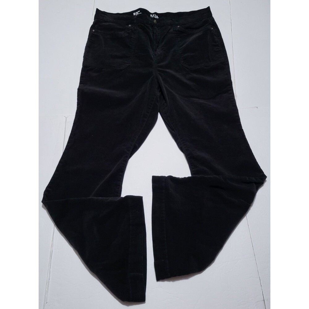 Ana a New Approach Women’s Corduroy pants High Rise Flare Black Women 18